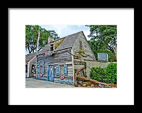 St. Augustine Framed Print featuring the photograph The Oldest Wooden School House by Georgia Nick