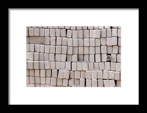 Cement Bricks Framed Print featuring the photograph The only one by Prakash Ghai