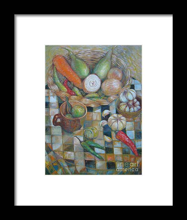Orange Framed Print featuring the painting The Orange and The Green by Sukalya Chearanantana