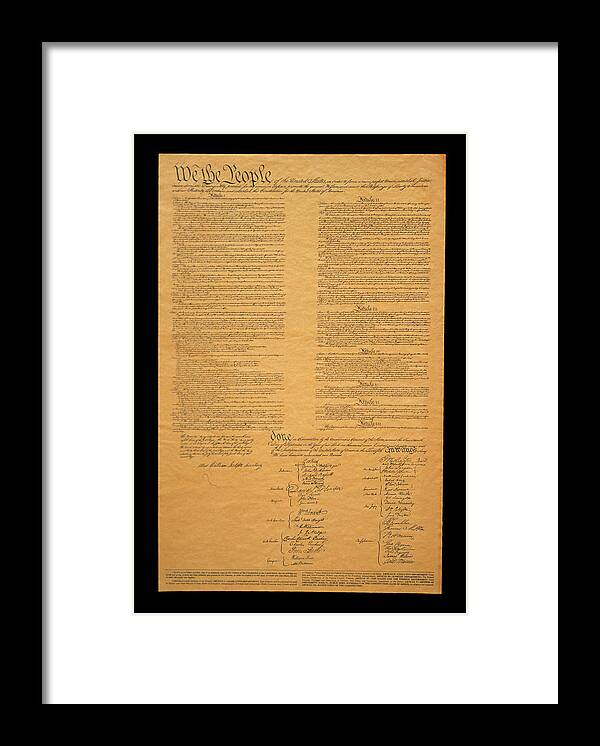 Photography Framed Print featuring the photograph The Original United States Constitution by Panoramic Images