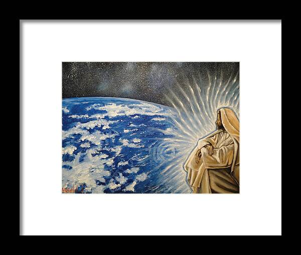 Jesus Framed Print featuring the painting The Overseer by Charles Vaughn