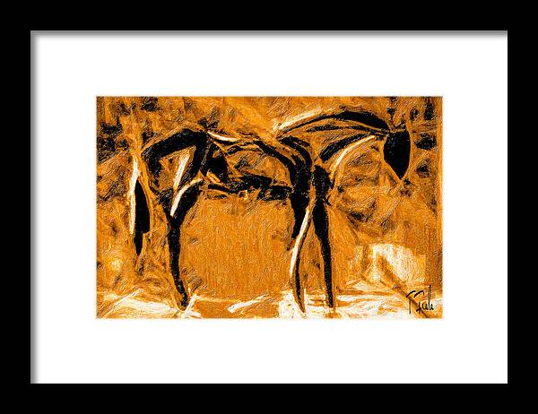 Horse Framed Print featuring the digital art Los Caballos de los Viejos Taos #8 by Terry Fiala