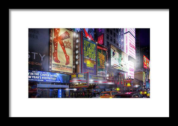 Palace Theater Framed Print featuring the photograph The Palace Theater in Times Square by Mark Andrew Thomas