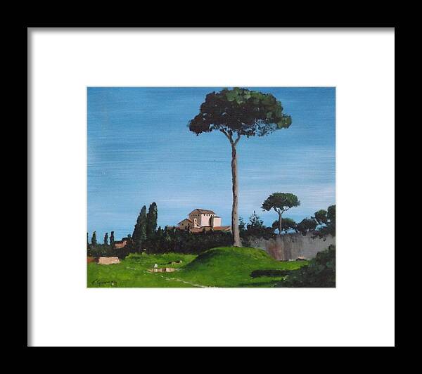 Rome Framed Print featuring the painting The Palatine Hill, Rome by Tony Gunning