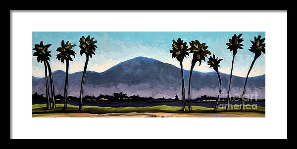Palm Trees Framed Print featuring the painting The Panoramic Palm Trees by Elizabeth Robinette Tyndall