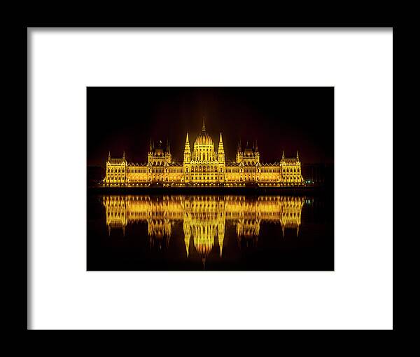 Danube Framed Print featuring the photograph The Parliament house by Usha Peddamatham
