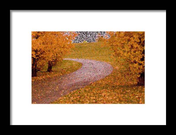 Leaves Framed Print featuring the photograph The Path in Mozaic print by Jana Rosenkranz