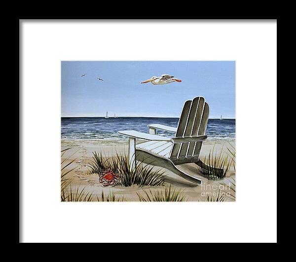 Landscape Framed Print featuring the painting The Pelican by Elizabeth Robinette Tyndall