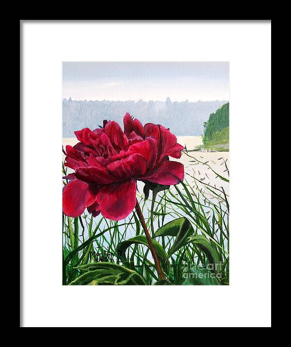 Manigotagan Framed Print featuring the painting The Peony by Marilyn McNish