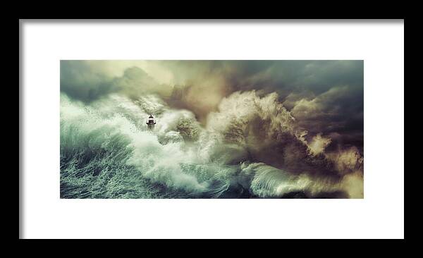 Storm Framed Print featuring the digital art The perfect Storm by Lilia S