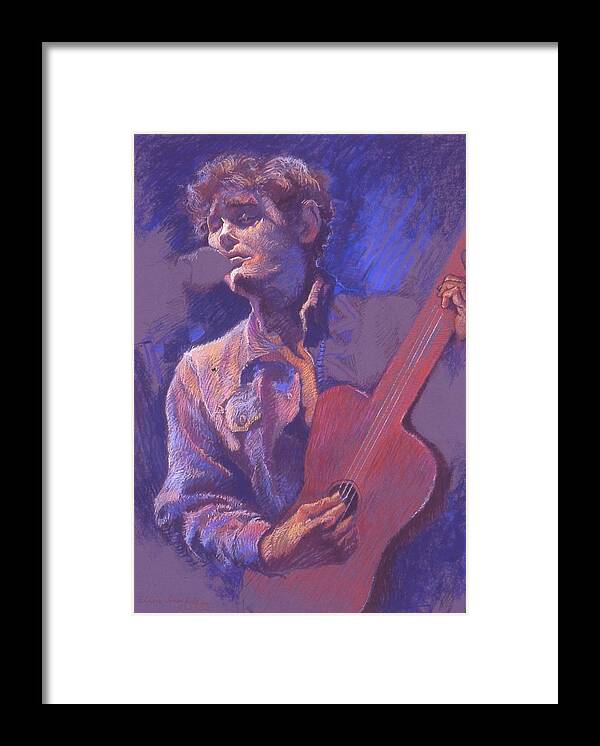 Pastel Framed Print featuring the drawing The Performer by Ellen Dreibelbis