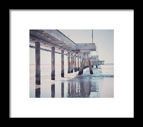 Photograph Framed Print featuring the photograph The Pier by Nastasia Cook