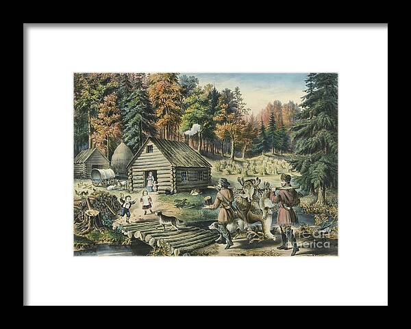 The Pioneers Home on the Western Frontier, 1867 by Currier and Ives