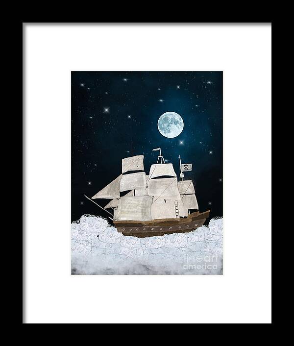 Pirates Framed Print featuring the painting The Pirate Ghost Ship by Bri Buckley