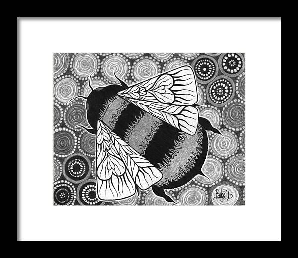 Drawing Framed Print featuring the drawing The Pollinator by Barb Cote