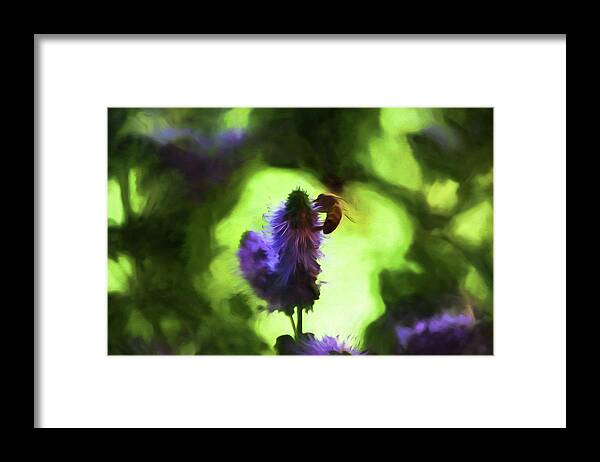 Honeybee Framed Print featuring the painting The Pollinator by Bonnie Bruno