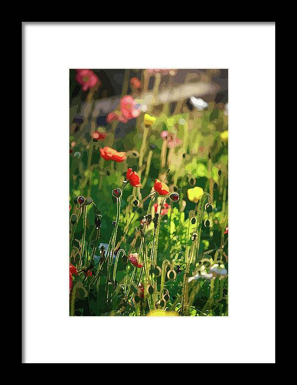 Digital Photo Art Framed Print featuring the digital art The Poppy Field by Ian Anderson
