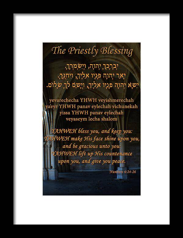 Blessing Framed Print featuring the photograph The Priestly Aaronic Blessing by Tikvah's Hope