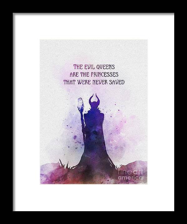 Maleficent Framed Print featuring the mixed media The Princess that was never saved by My Inspiration
