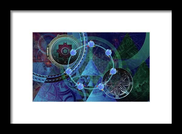 Sacred Geometry Framed Print featuring the digital art The Prism of Time by Kenneth Armand Johnson