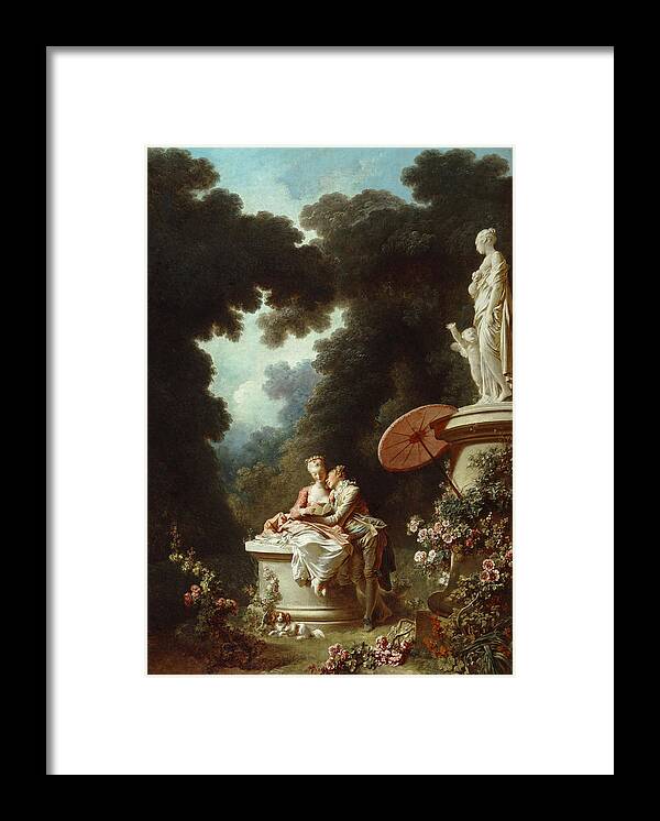 Jean-honore Fragonard Framed Print featuring the painting The Progress of Love. Love Letters by Jean-Honore Fragonard