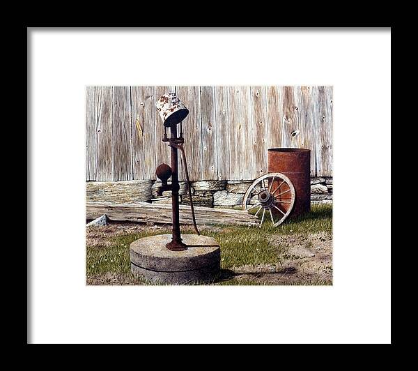 Water-pump Framed Print featuring the painting The Pump by Conrad Mieschke