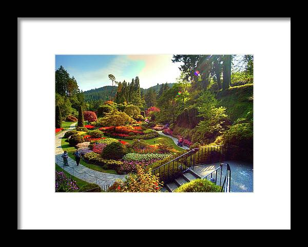Butchart Framed Print featuring the photograph Butchart Gardens THE QUARRY #1 by Lawrence Christopher