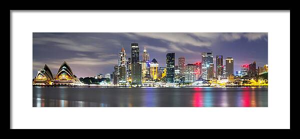 Panorama Framed Print featuring the photograph The Quay by Mark Lucey