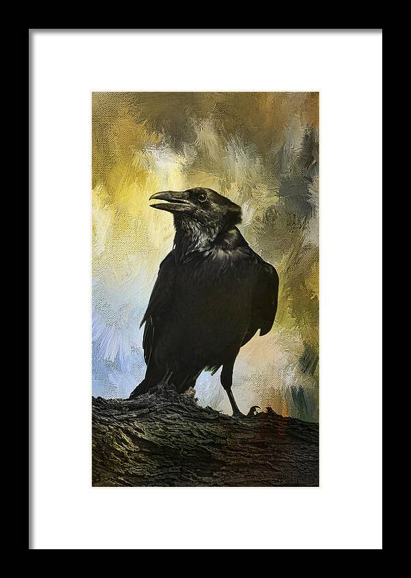 Birds Framed Print featuring the photograph The Raven by Barbara Manis