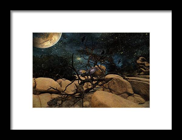 Animals Framed Print featuring the digital art The Raven King by Sandra Selle Rodriguez