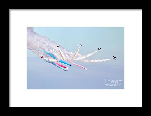 Red Arrows Framed Print featuring the photograph The Red Arrows by Terri Waters