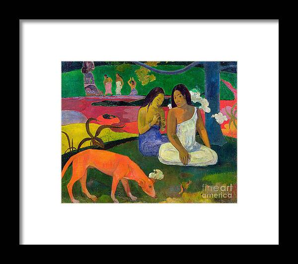 Red Dog Framed Print featuring the painting The Red Dog by Paul Gauguin