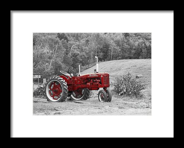 Tractor Framed Print featuring the photograph The Red Tractor by Aimelle Ml