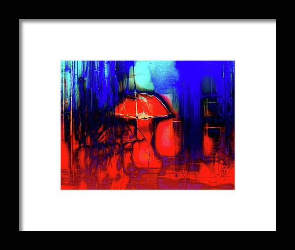 Umbrella Framed Print featuring the photograph The red umbrella by Gabi Hampe