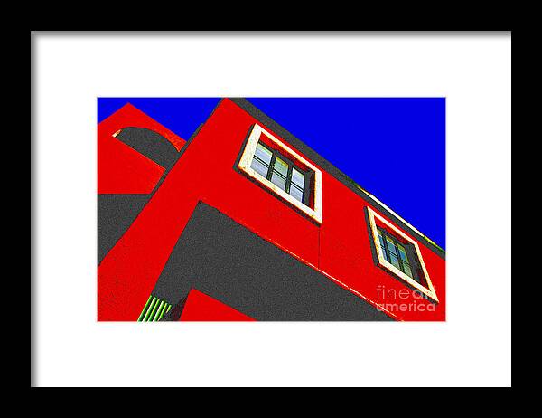 Shadows Framed Print featuring the photograph The Red Wall in Tucson by Ross Lewis