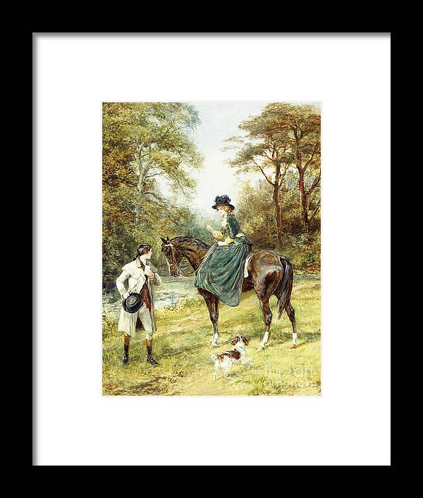 Valentines Day Framed Print featuring the painting The Rendezvous by Heywood Hardy