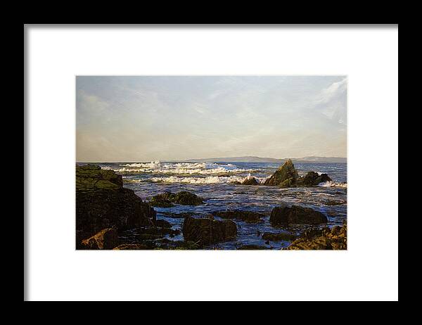 Ocean Framed Print featuring the painting The Restless Sea by Kenneth Young