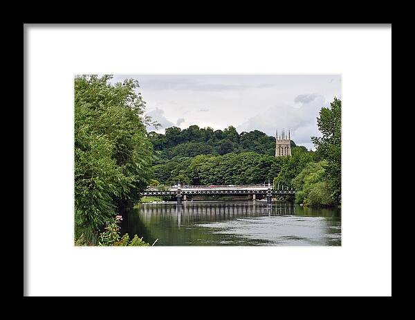 Europe Framed Print featuring the photograph The River and Bridges at Burton on Trent by Rod Johnson