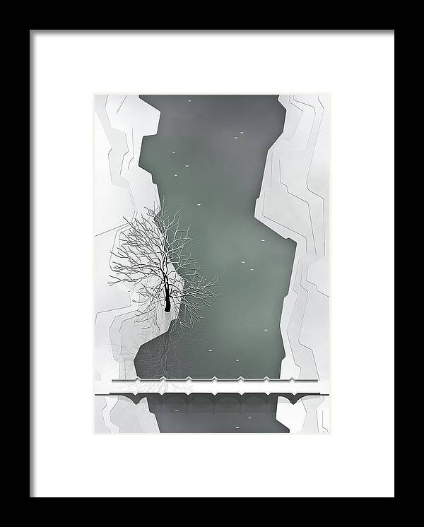Winter Is Coming Framed Print featuring the digital art The river by Moira Risen