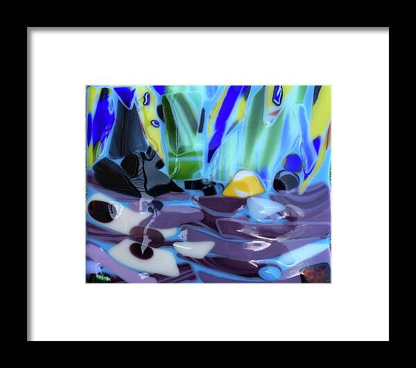 Glass Framed Print featuring the glass art The River by Suzanne Udell Levinger