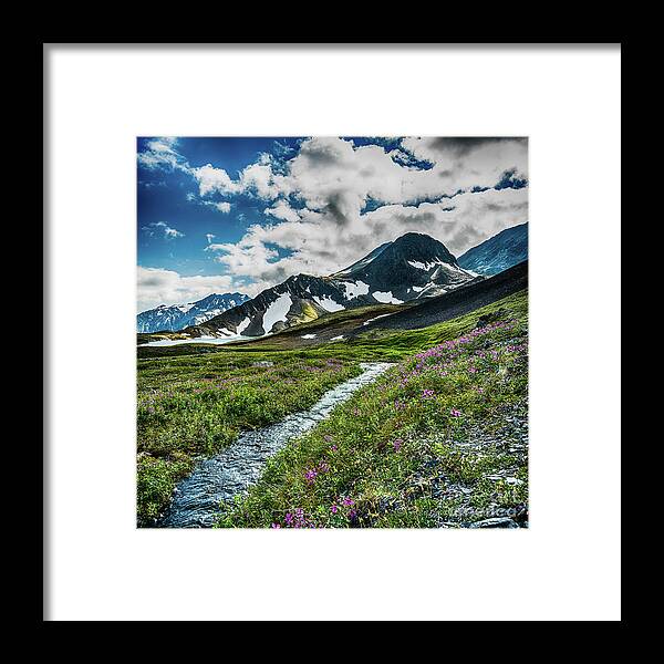 Crow Pass Framed Print featuring the photograph The River Valley at Crow Pass by Heather Hubbard