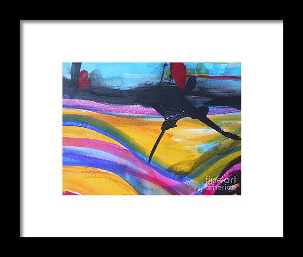 Abstract Paintings Framed Print featuring the painting The Road by Katerina Stamatelos