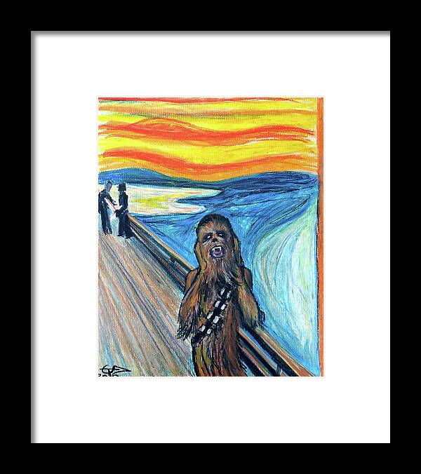 Chewbacca Framed Print featuring the painting The Roar by Tom Carlton