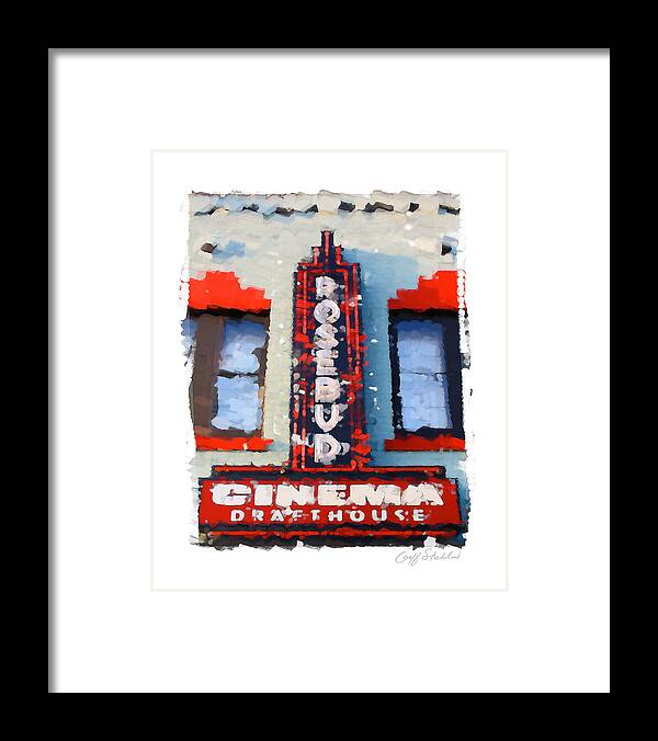 Drafthouse Cinema Rosebud Tosa Wauwatosa Couches North Avenue Milwaukee Theatre Framed Print featuring the digital art The Rosebud by Geoff Strehlow