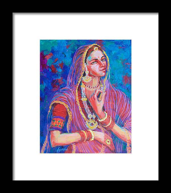 Royal Framed Print featuring the painting The Royal Beauty of Rajasthan by Jyotika Shroff