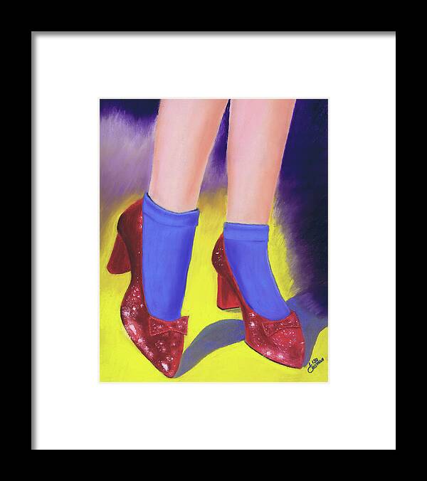 Wizard Of Oz Framed Print featuring the painting The Ruby Slippers by Lisa Crisman
