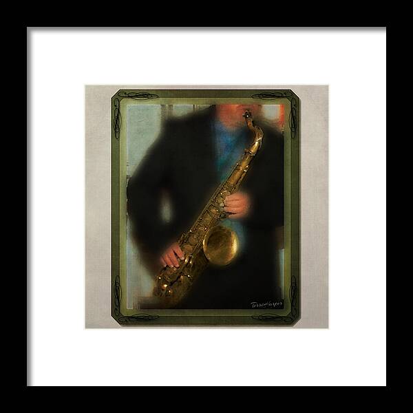 Sax Player Framed Print featuring the photograph Saxman by Terri Harper