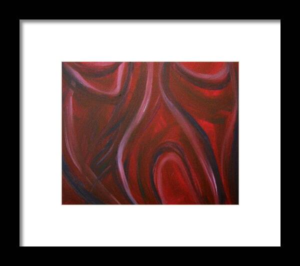 Abstract Framed Print featuring the painting The Scream by Leslie Revels