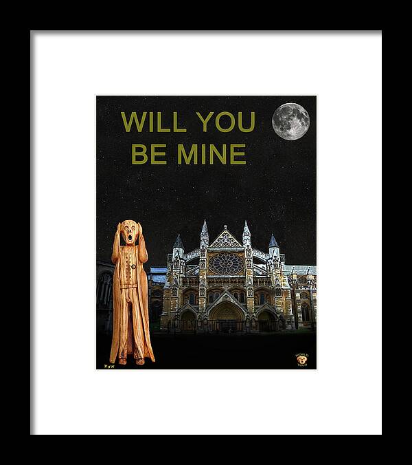 Westminster Abbey Framed Print featuring the mixed media The Scream World Tour Westminster Abbey Will You Be Mine by Eric Kempson