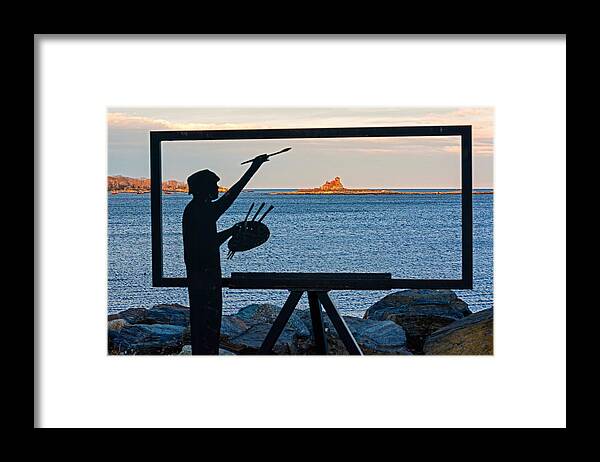 Seascape Artist Framed Print featuring the photograph The Seascape Artist by Nancy De Flon